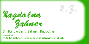 magdolna zahner business card